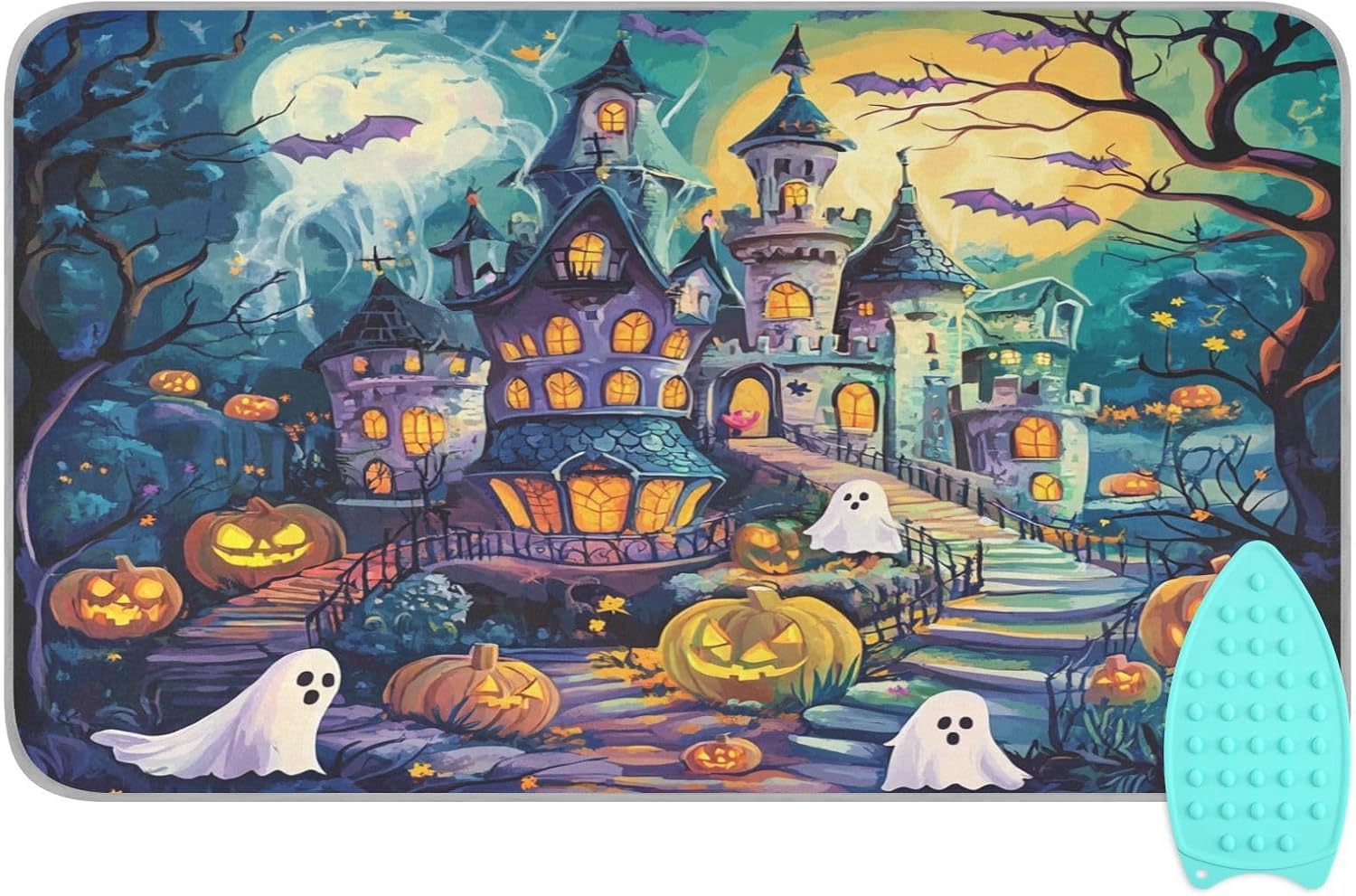 Cute Cartoon Halloween Bat Castle Ghost Pumpkin Ironing Mat Thickened Ironing Blanket Travel