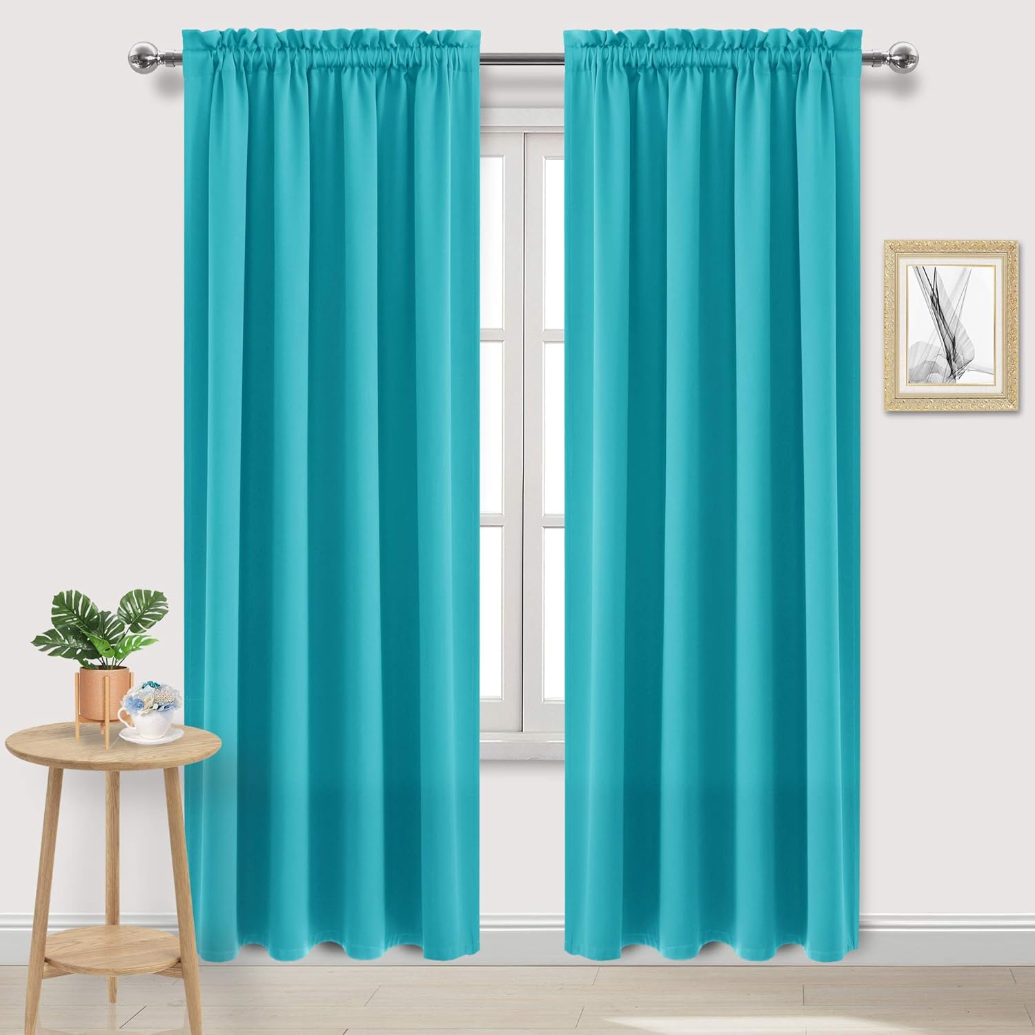 DWCN Blackout Curtains Room Darkening Thermal Insulated Bedroom Curtains Window Curtain Panels, 52