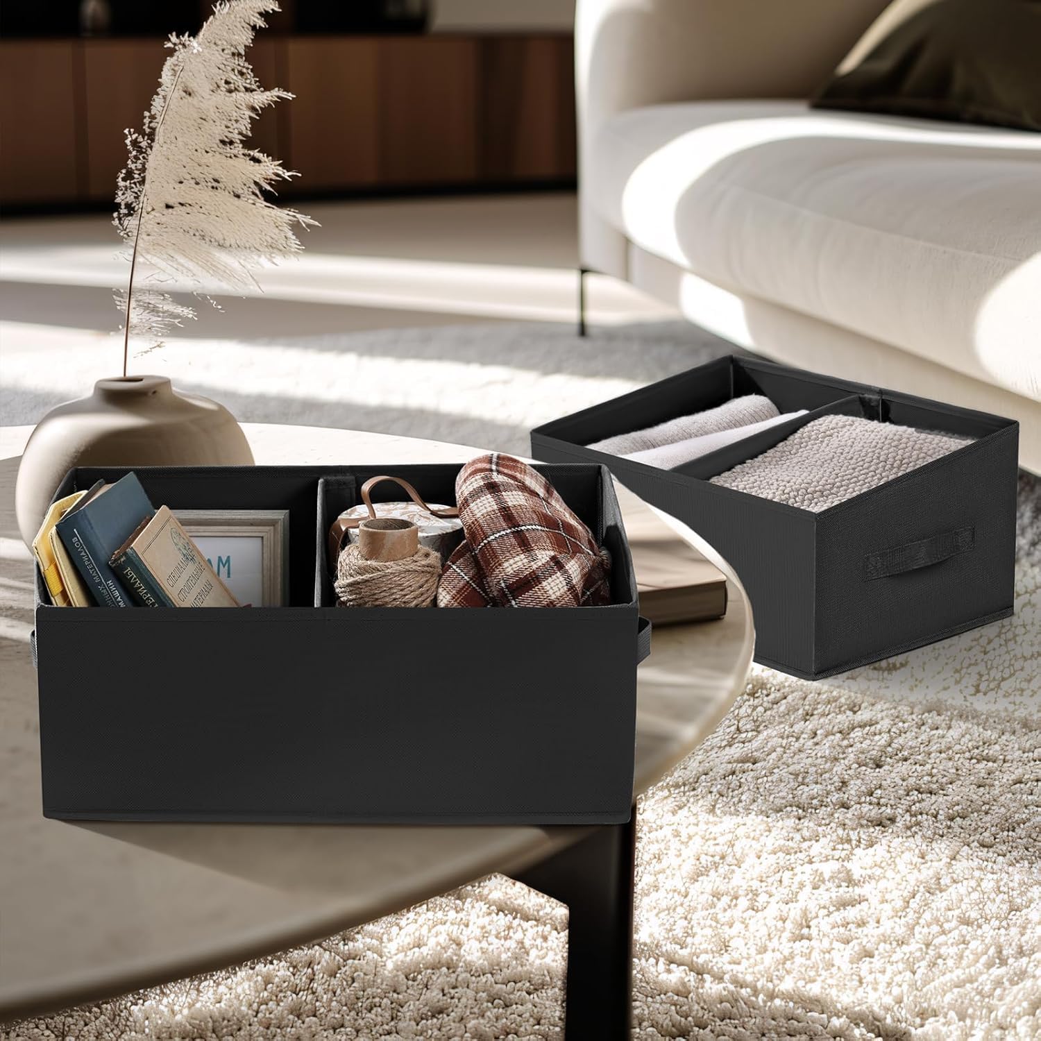 DIMJ Closet Storage Bins, 6 Pack Storage Baskets for Shelves, Foldable Closet Organizer with
