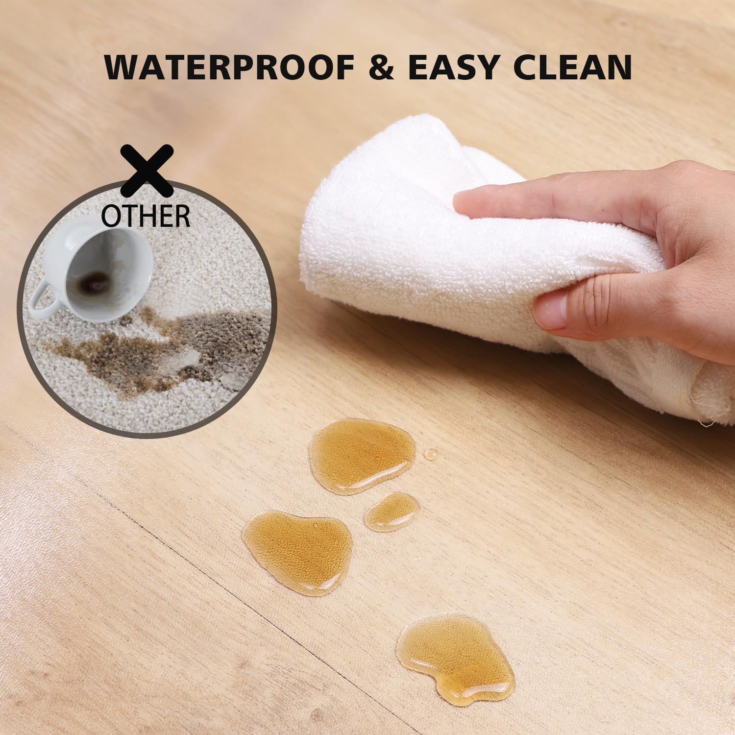 Floor Mats for Home, 5'×7' Clear Area Rug for Dining Room, Durable Non-Slip Hard Floor Living Room