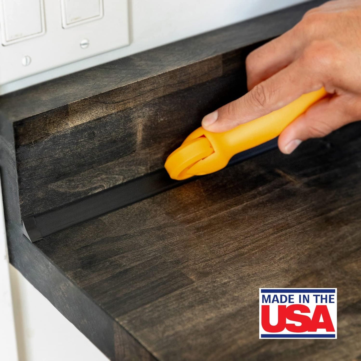InstaTrim The Original Flexible Trim - 50ft Black 3/4" Wide Caulk Tape - Adhesive Trim with Many