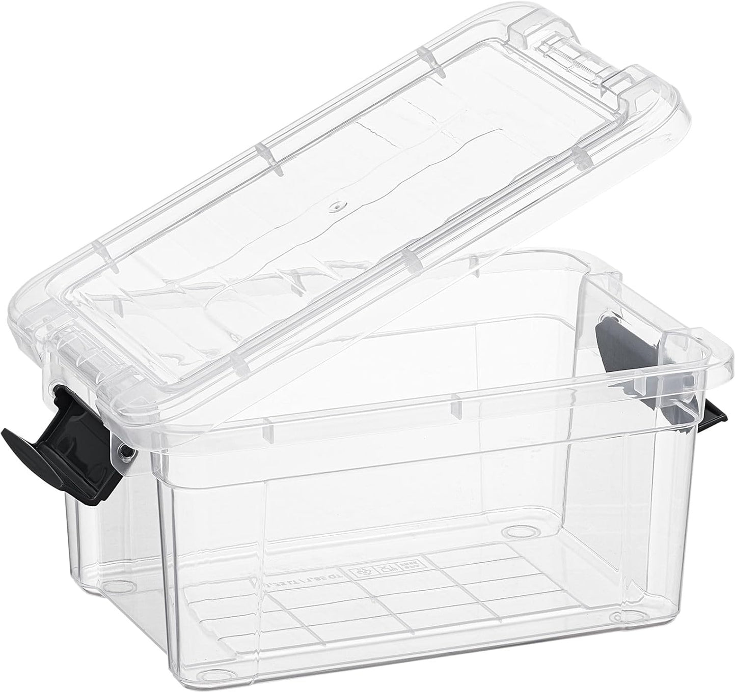 Superio Storage Bins with Lids- 2 Pack, 1.85 Qt Clear Boxes for Organizing, Stackable Plastic