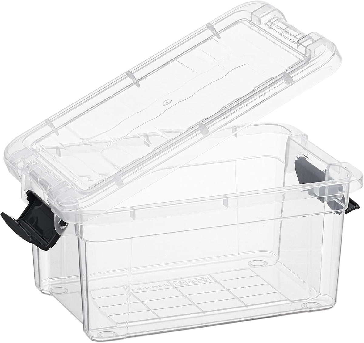 Superio Storage Bins with Lids- 2 Pack, 1.85 Qt Clear Boxes for Organizing, Stackable Plastic
