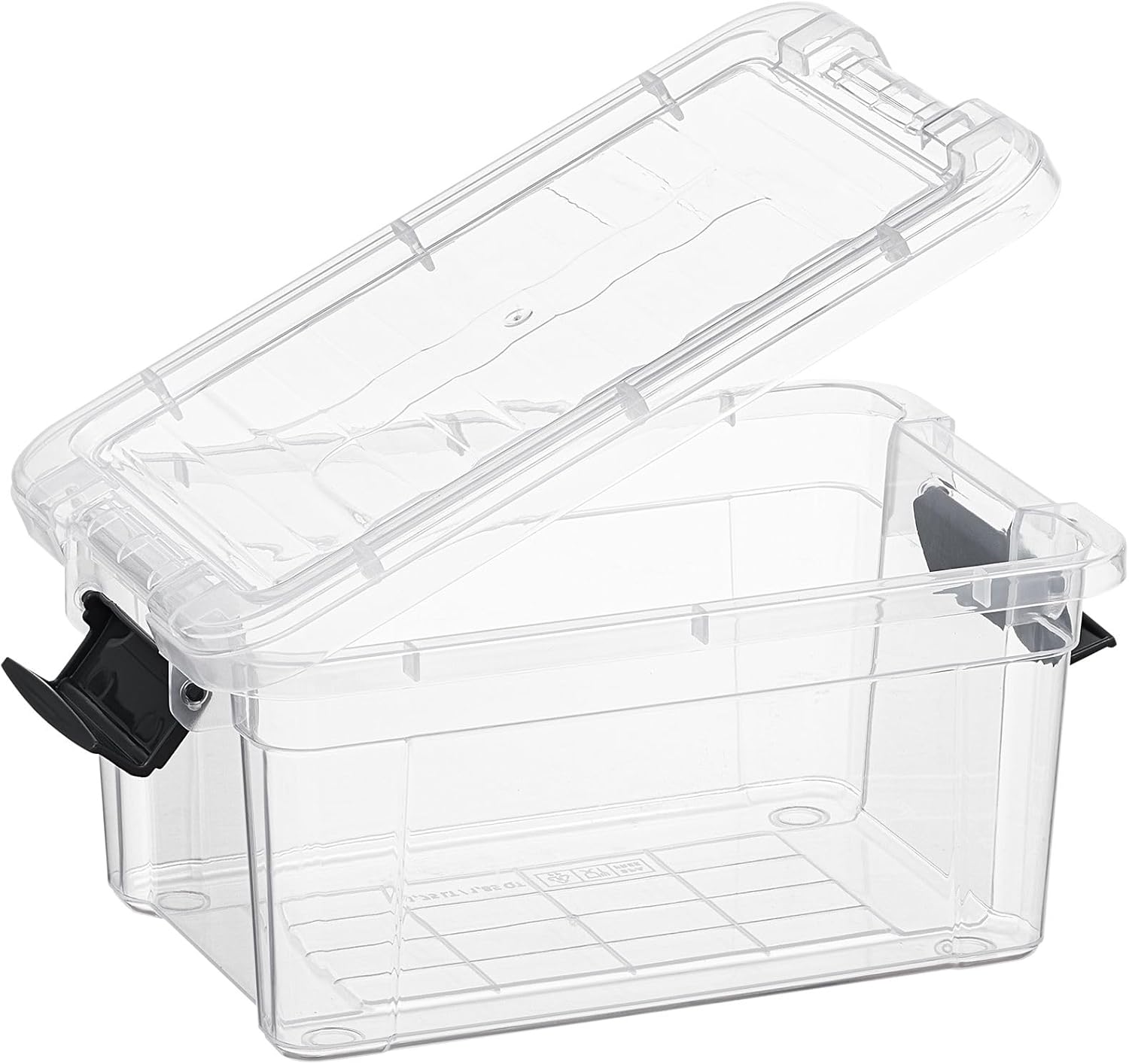 Superio Clear Storage Bins with Lids, Stackable Storage Box with Latches and Handles, Extra Small
