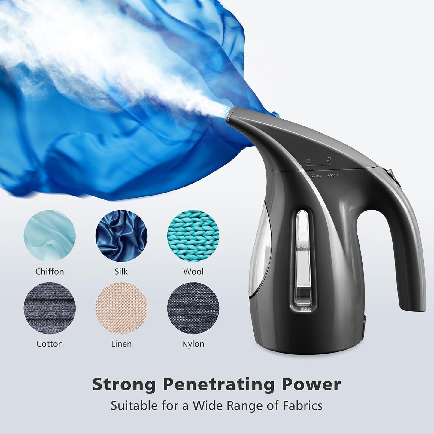 HiLIFE Steamer for Clothes, Portable Handheld Design, 240ml Big Capacity, 700W, Strong Penetrating