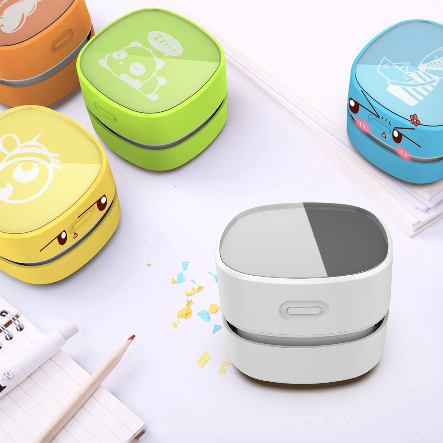 ODISTAR Desktop Vacuum Cleaner,Mini Table dust Sweeper Energy Saving with auto Power-Off