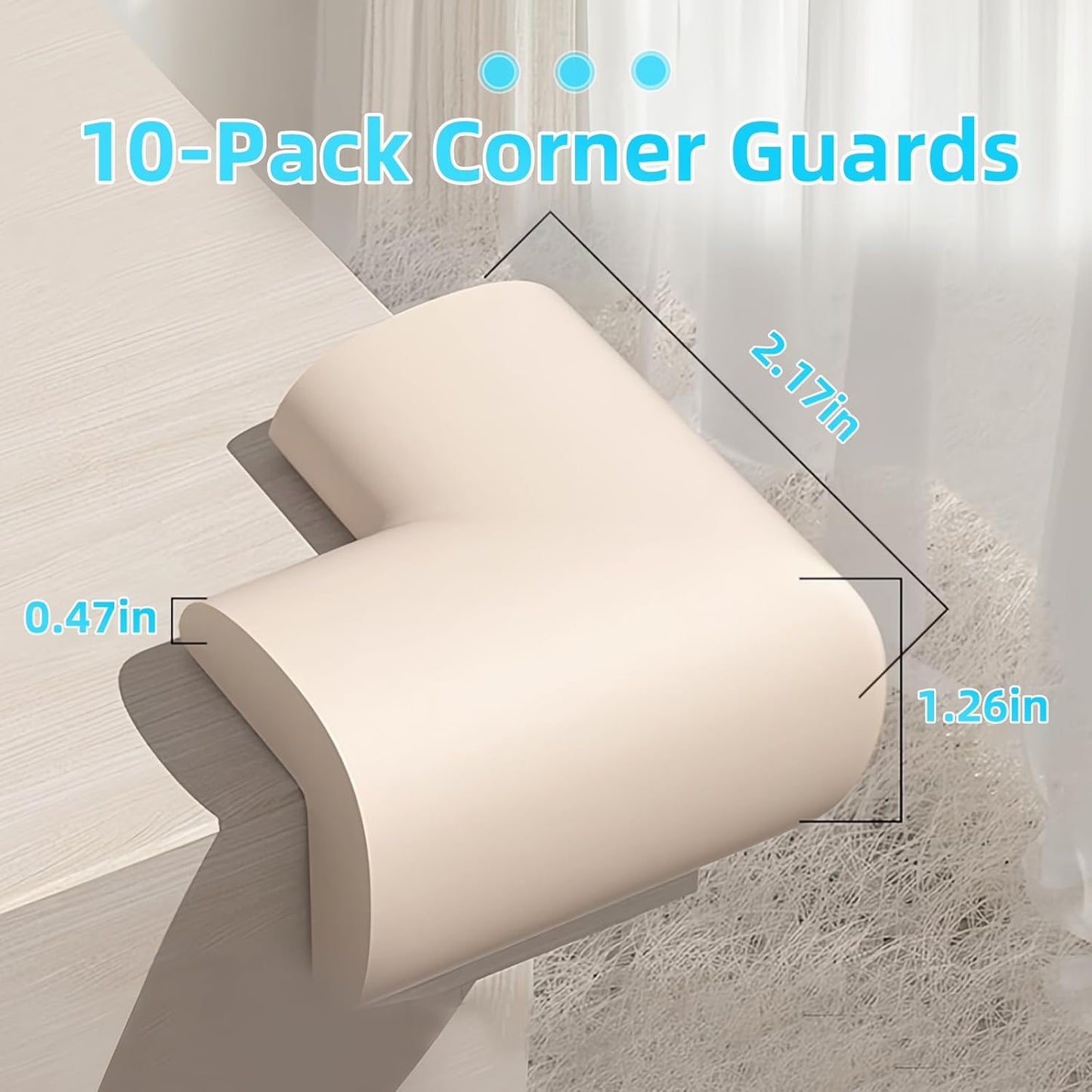Baby Proofing Edge Corner Protector,L-Shape Cabinet Door Bumper,10 Furniture Safety Soft Corner
