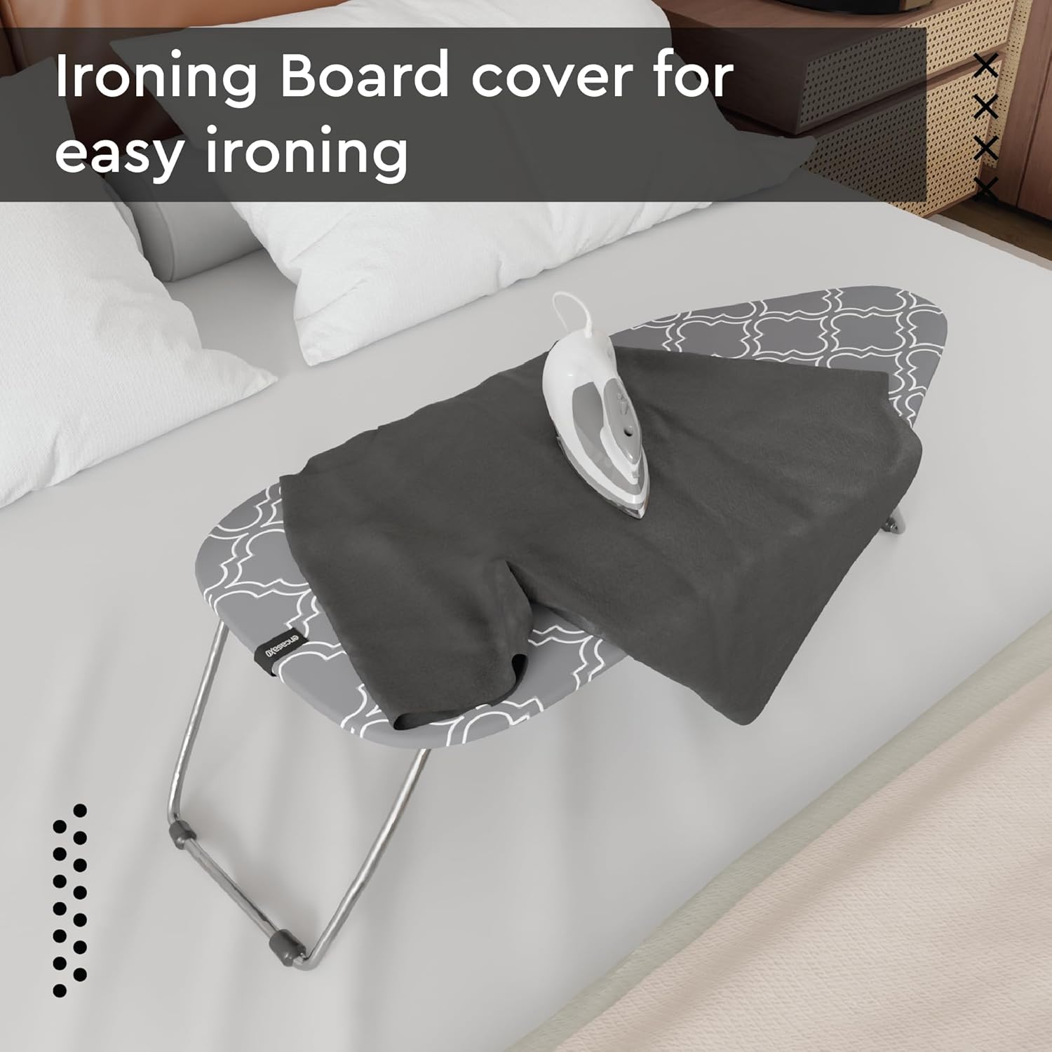 Encasa XO Ironing Board Cover and Pad 28"x12" - Thick 3mm Felt Padding, Drawstring Tightening &