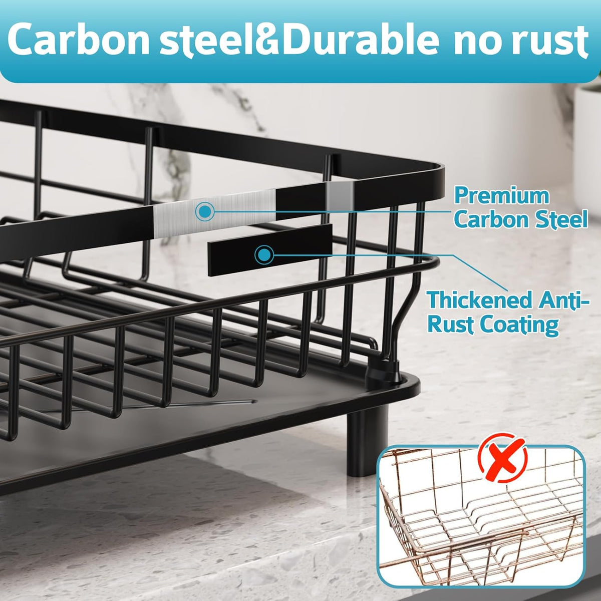 Dish Drying Rack - Space Saving Dish Rack - Dish Racks for Kitchen Counter with