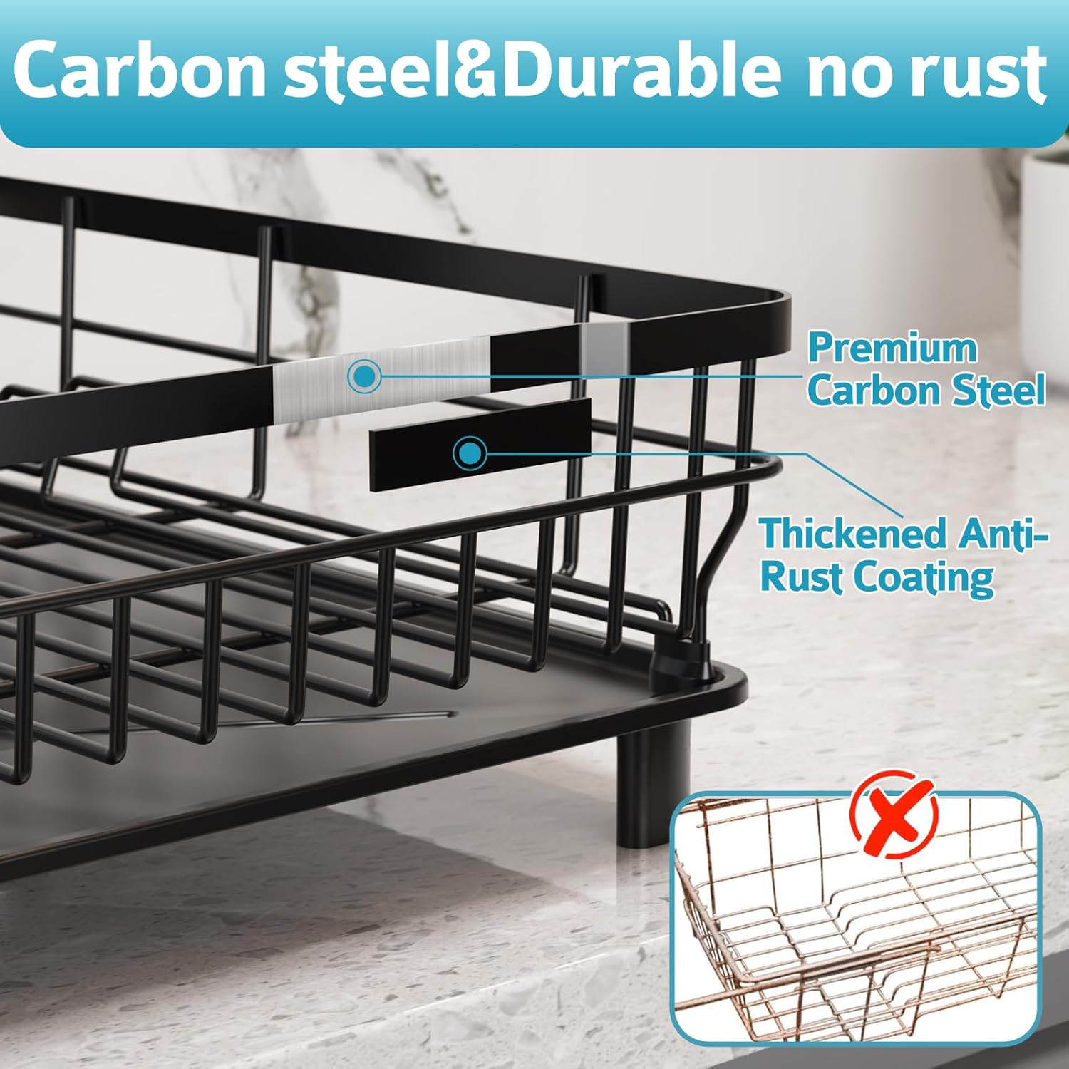 Dish Drying Rack - Space Saving Dish Rack - Dish Racks for Kitchen Counter with