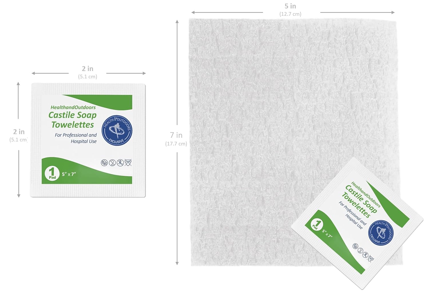 HAO Castile Soap Cleansing Towelettes 125 Count Refreshing Scented Wipes White 125 Count (Pack of
