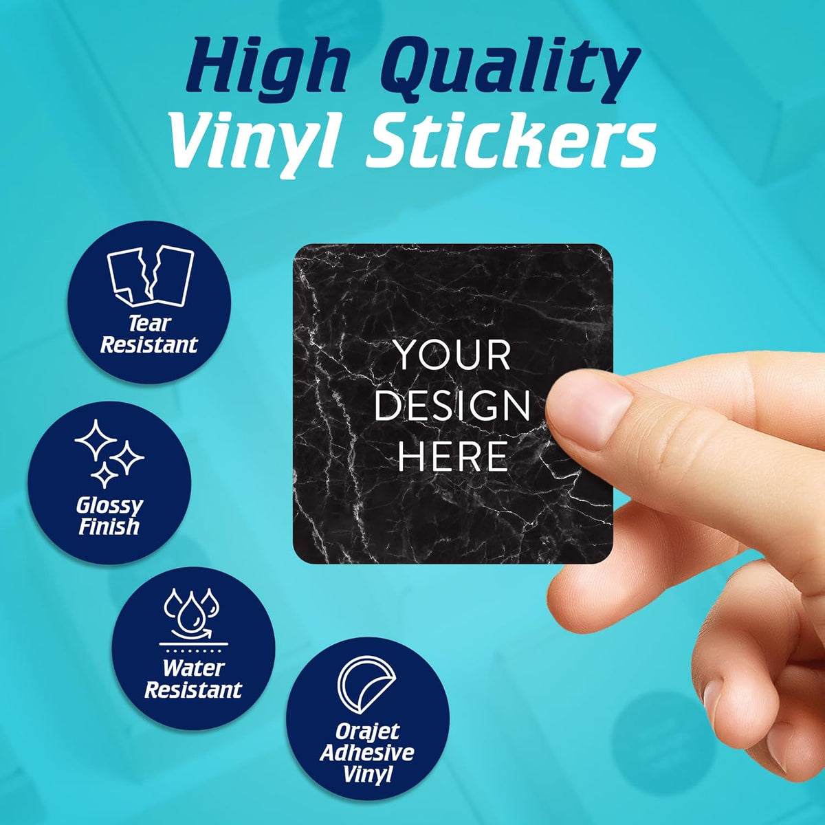100 Custom Vinyl Stickers - Upload Your own Image, Text, Design, Logo - Personalized Logo Labels