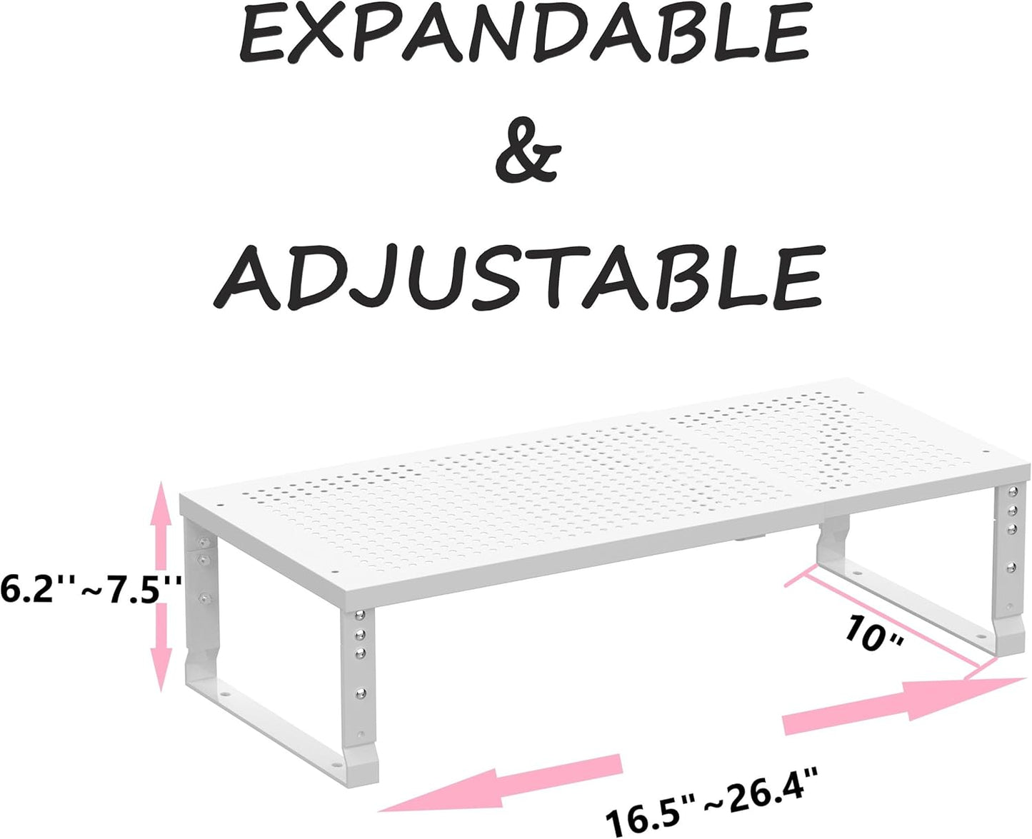 Metal Stackable Expandable Storage Shelf - Multi-Functional Home Storage Shelf, Suitable for