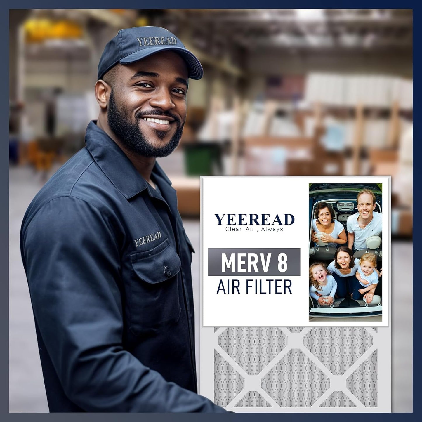 24x24x1 MERV 8 Air Filters 6-Pack, Actual Size 23.7" x 23.7" x 0.75" – Compatible with HVAC, Air