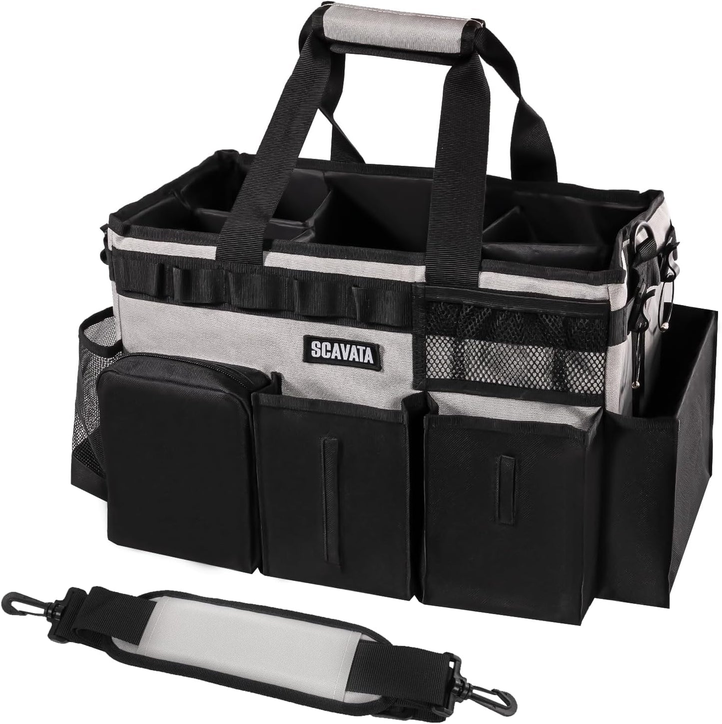 Wearable Cleaning Caddy Bag, Cleaning Caddy Supplies Organizer with Handle & Shoulder Straps for