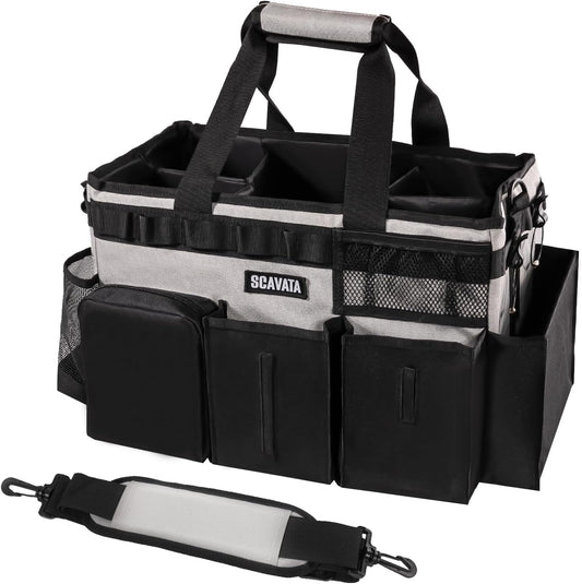 Wearable Cleaning Caddy Bag, Cleaning Caddy Supplies Organizer with Handle & Shoulder Straps for