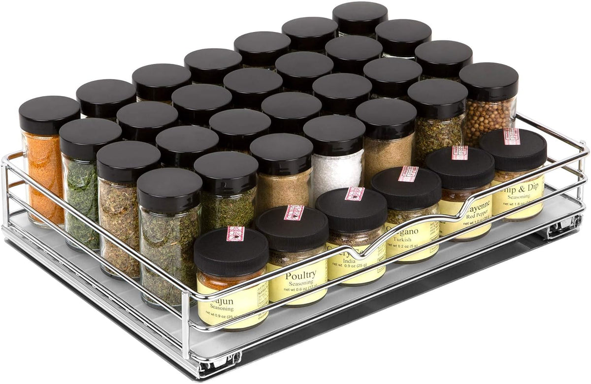 Pull Out Cabinet Organizer for Spices, Cans - Heavy Duty with Lifetime Limited Warranty- Pull Out