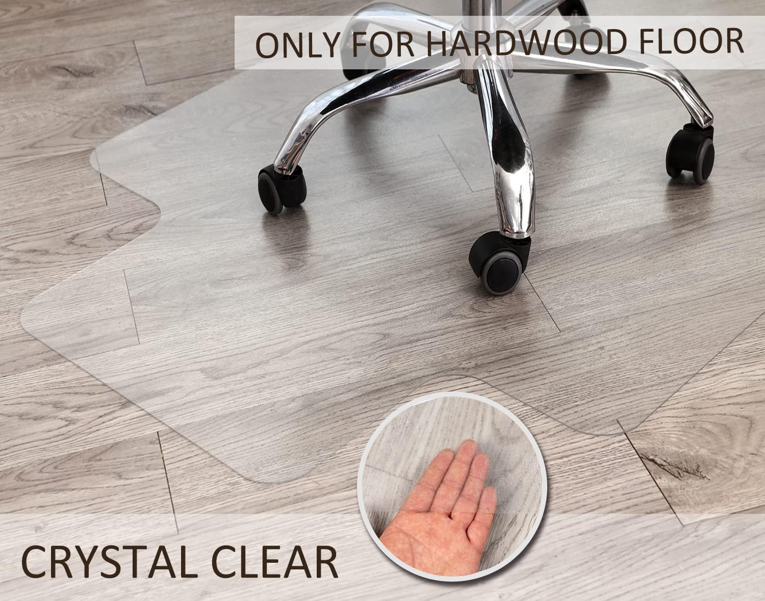 Office Chair Mat for Hardwood Floor, 48”x 36” Clear Floor Protector Mat for Office Chair, Vinyl