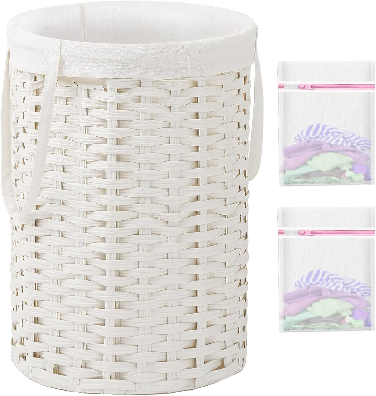 Laundry Hamper Laundry Basket Round 19.0 Gal (72 L) Handwoven Rattan Laundry Basket, Large Wicker
