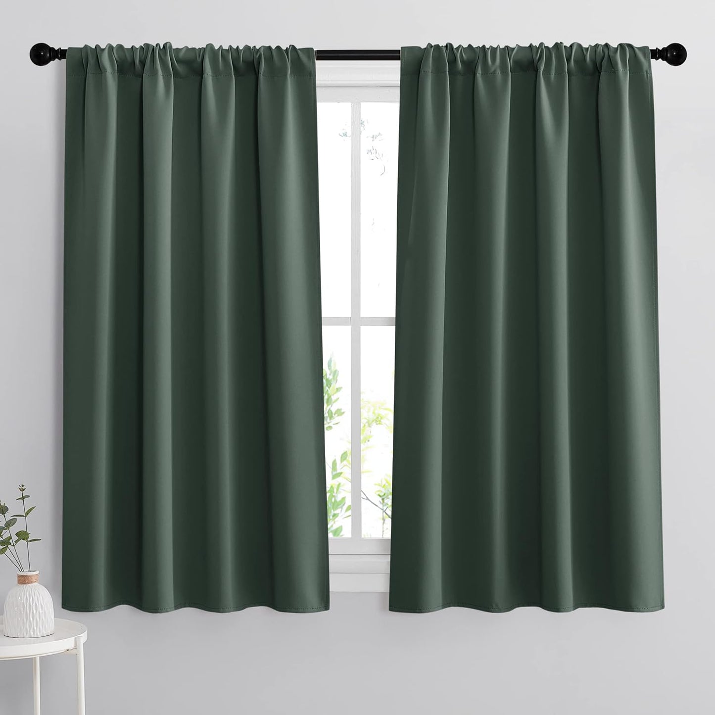 RYB HOME 54 inch Curtains for Living Room, Rod Pocket Thermal Insulated Small Window Drapes Room