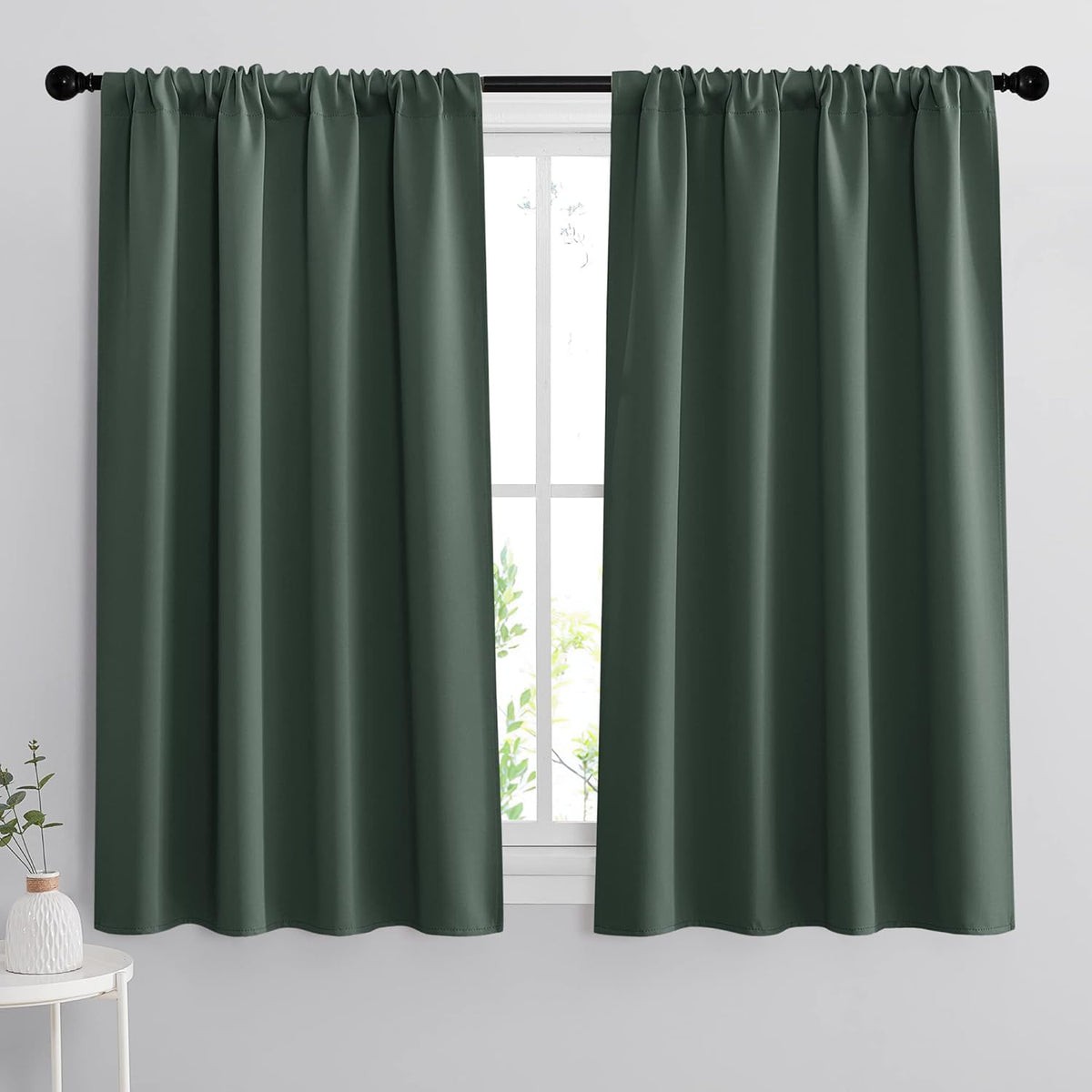 RYB HOME Room Darkening Curtains 45 inches Length, Blackout Window Curtains Drapes Energy Efficient