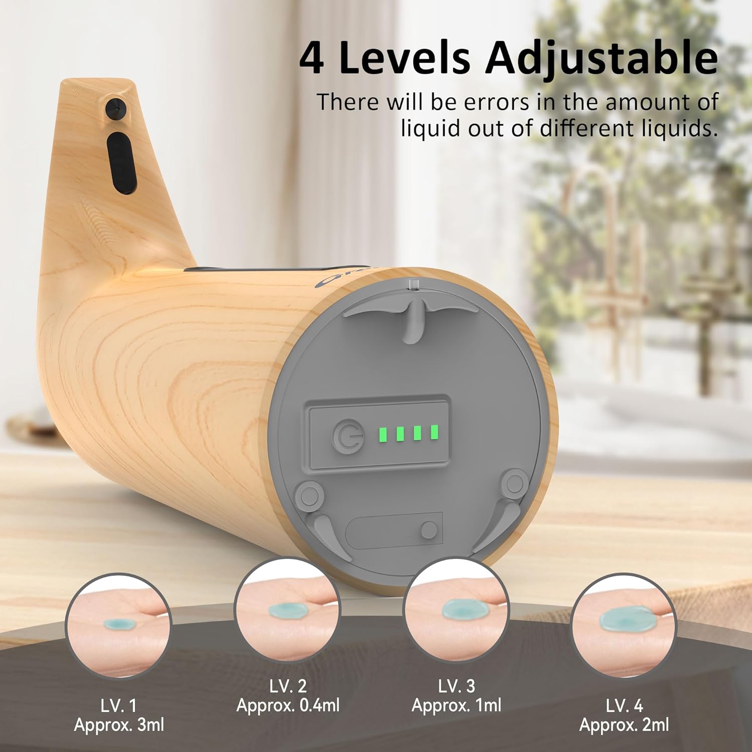 Convenient Automatic Soap Dispenser,4 Adjustable Levels Touchless Hand Sanitizer Pump with Infrared