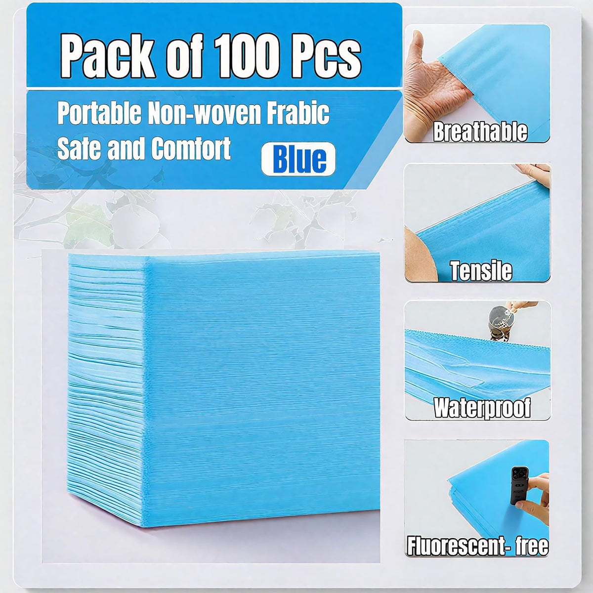 100 PCS Disposable Massage Table Sheets Spa Bed Covers 71"x31" -Non Woven Fabric Waterproof