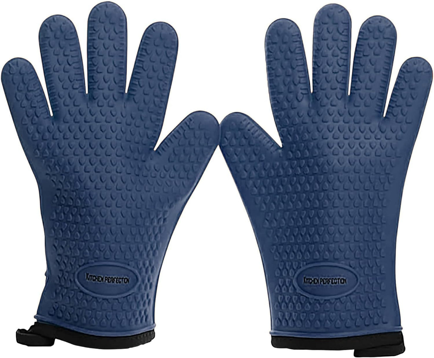 KITCHEN PERFECTION XL Silicone Smoker Oven Gloves-Extreme Heat Resistant BBQ Gloves-Handle Hot Food