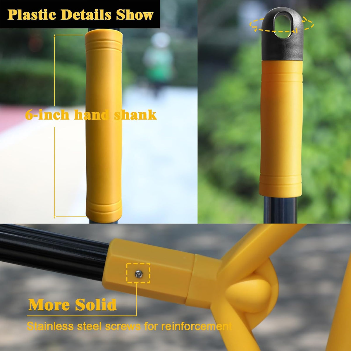 Heavy Duty Broom Outdoor and Indoor, 3 Pack Upgraded Commercial Angle Brooms, Perfect Yellow Broom