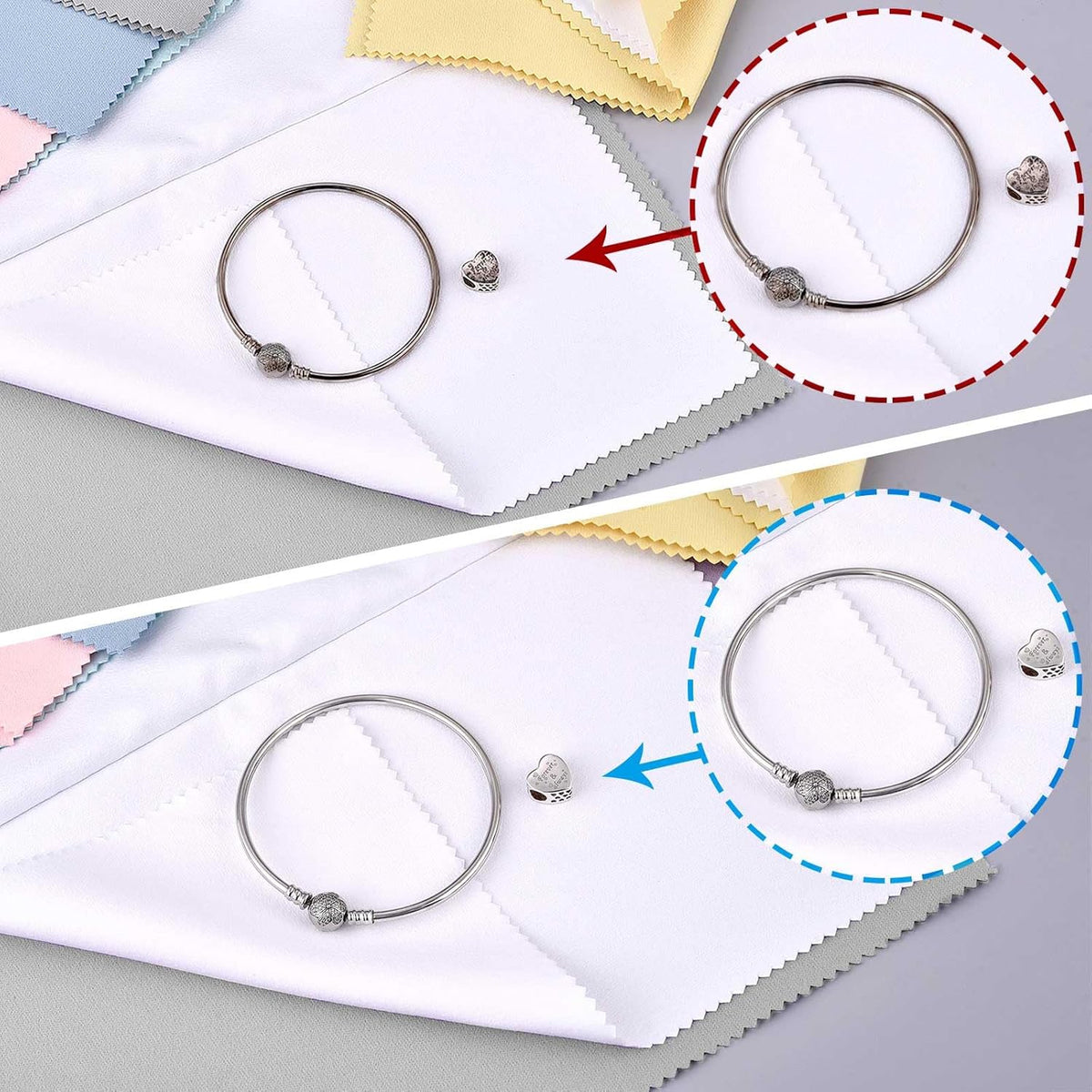 SEVENWELL Silver Polishing Cloth, Jewelry Cleaner Cloth for Sterling Silver Jewelry, Gold