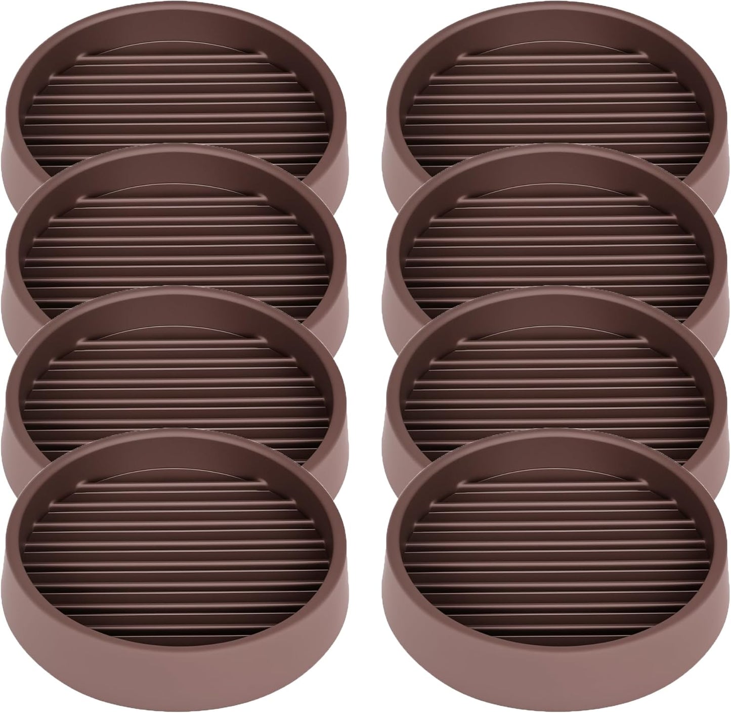 Non Slip Furniture Pads, 2.5” Round Rubber Caster Cups, 8 Pcs Furniture Coasters, Anti-Slip