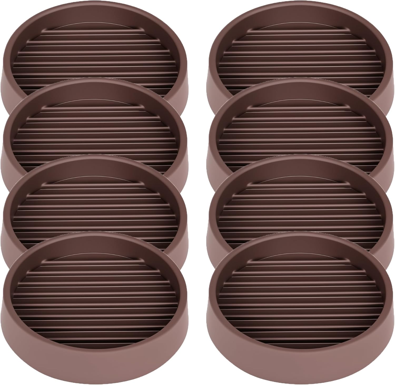 Non Slip Furniture Pads, 2.5” Round Rubber Caster Cups, 8 Pcs Furniture Coasters, Anti-Slip