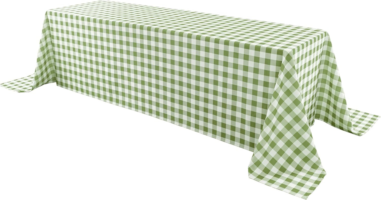 Classic Gingham Buffalo Tablecloth Fabric - Oblong 90x156 Inch Water Proof Checkered Table Cloth