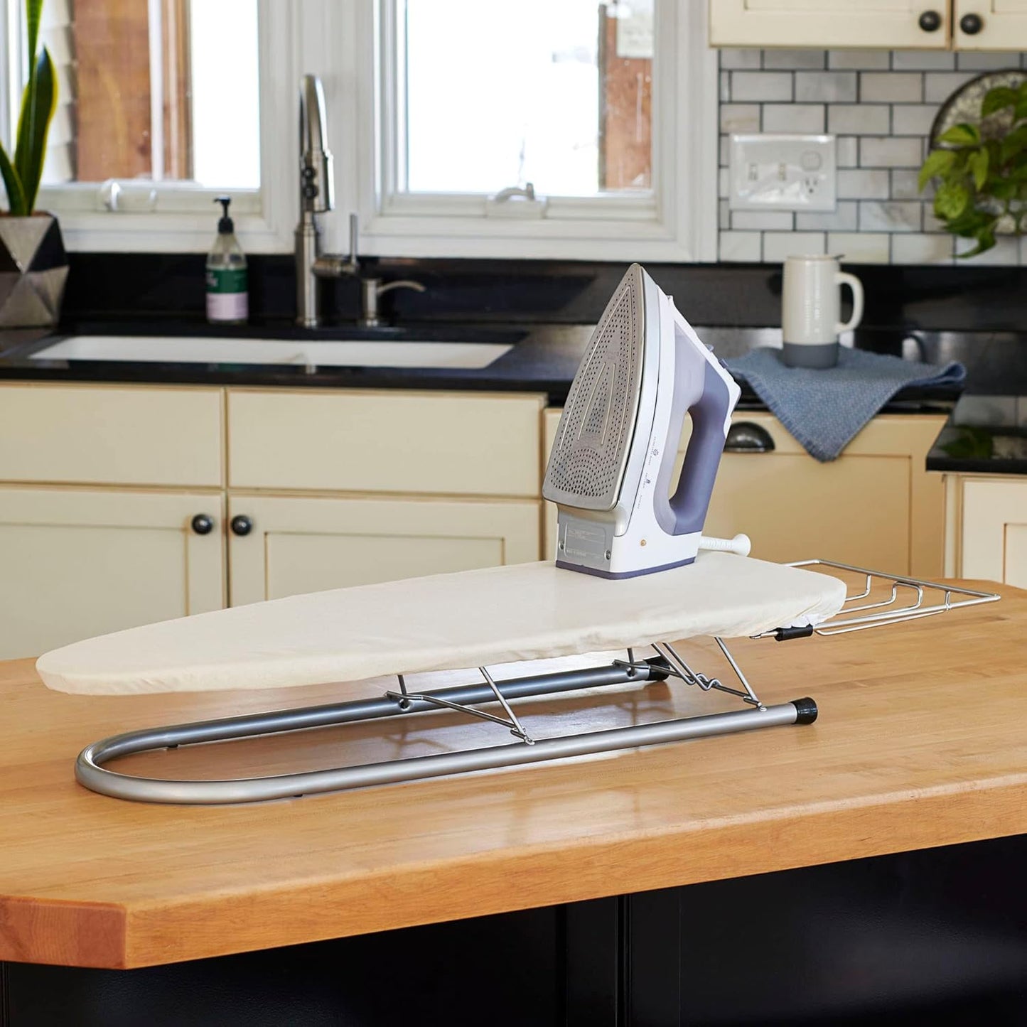 Household Essentials Tabletop Ironing Board, Compact Ironing Board with Iron Rest, Includes Door