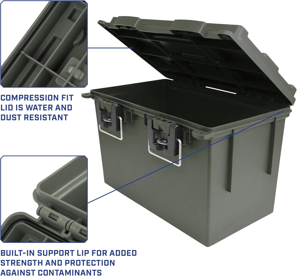 Sheffield 12774 XL Storage Bins With Lids, 2-Pack Stackable Storage Bins, Made in USA, Lockable and
