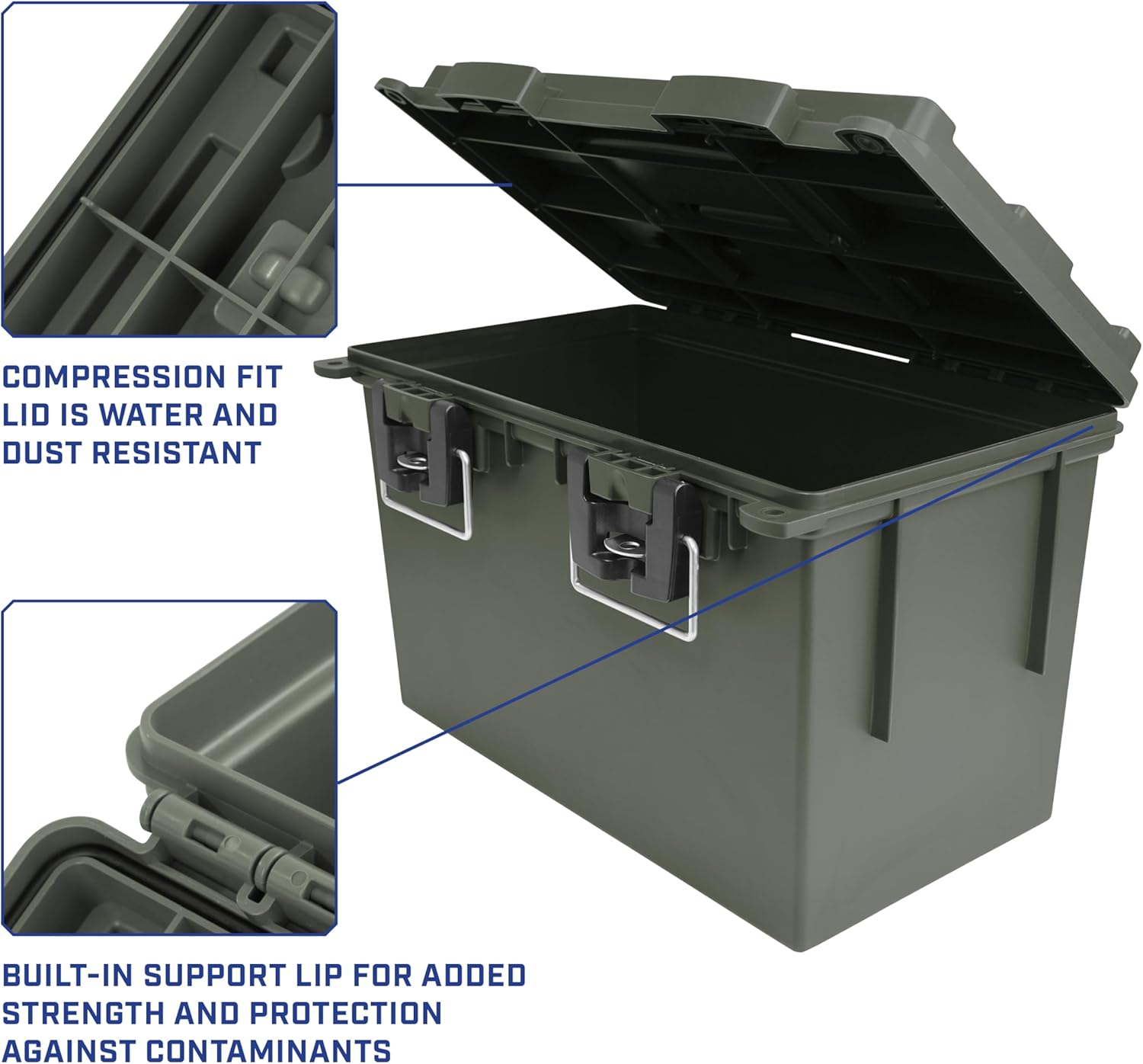 Sheffield 12765 XL Storage Bins With Lids, 4-Pack Stackable Storage Bins, Made in USA, Lockable and