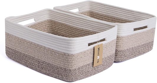 Large Storage Baskets for Shelves, Closet Organizers Bins for Clothes Blanket Towels, Baby Nursery