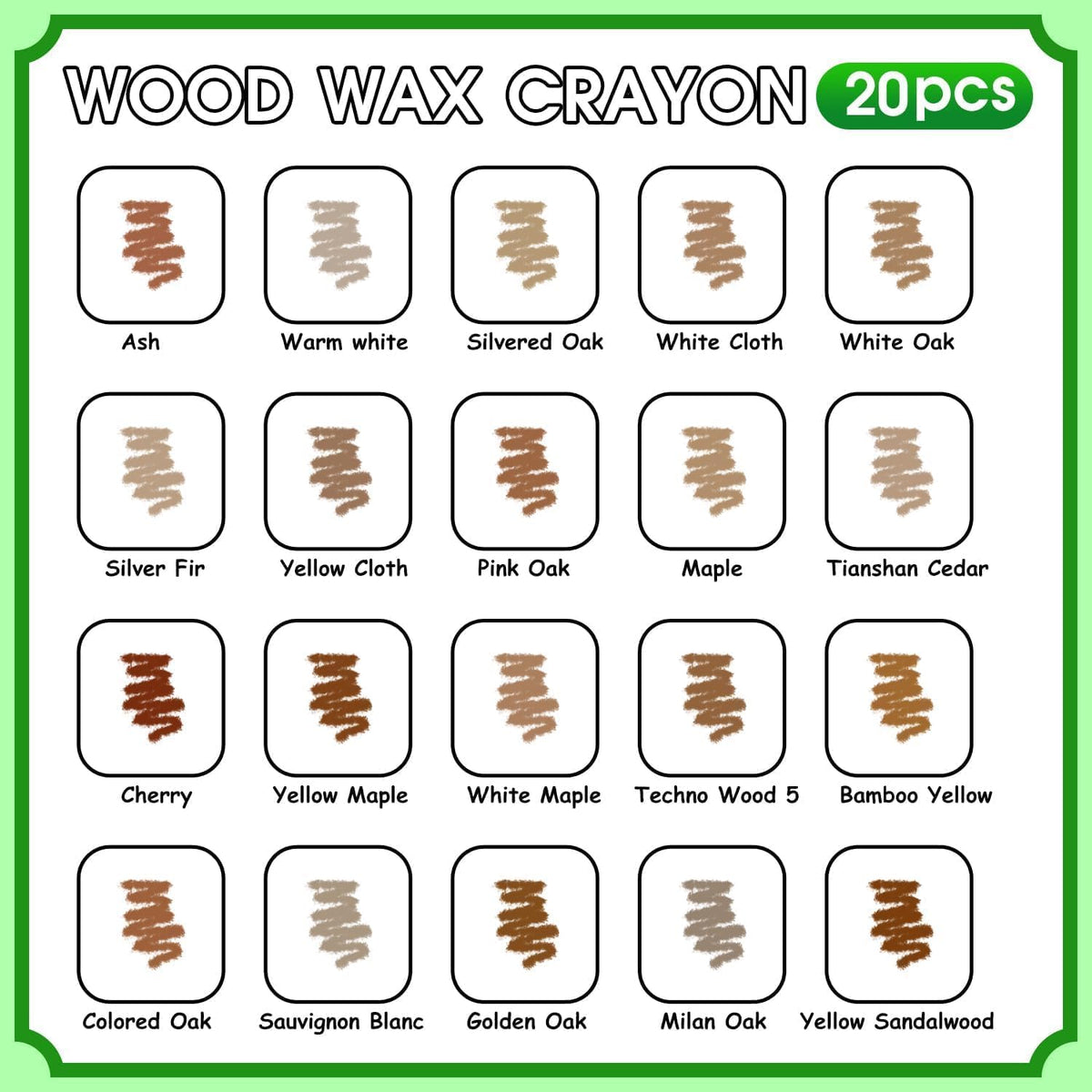 Furniture Markers Touch Up, 20 Colors Wood Filler Sticks, Wood Wax Crayons for Repairing Scratches