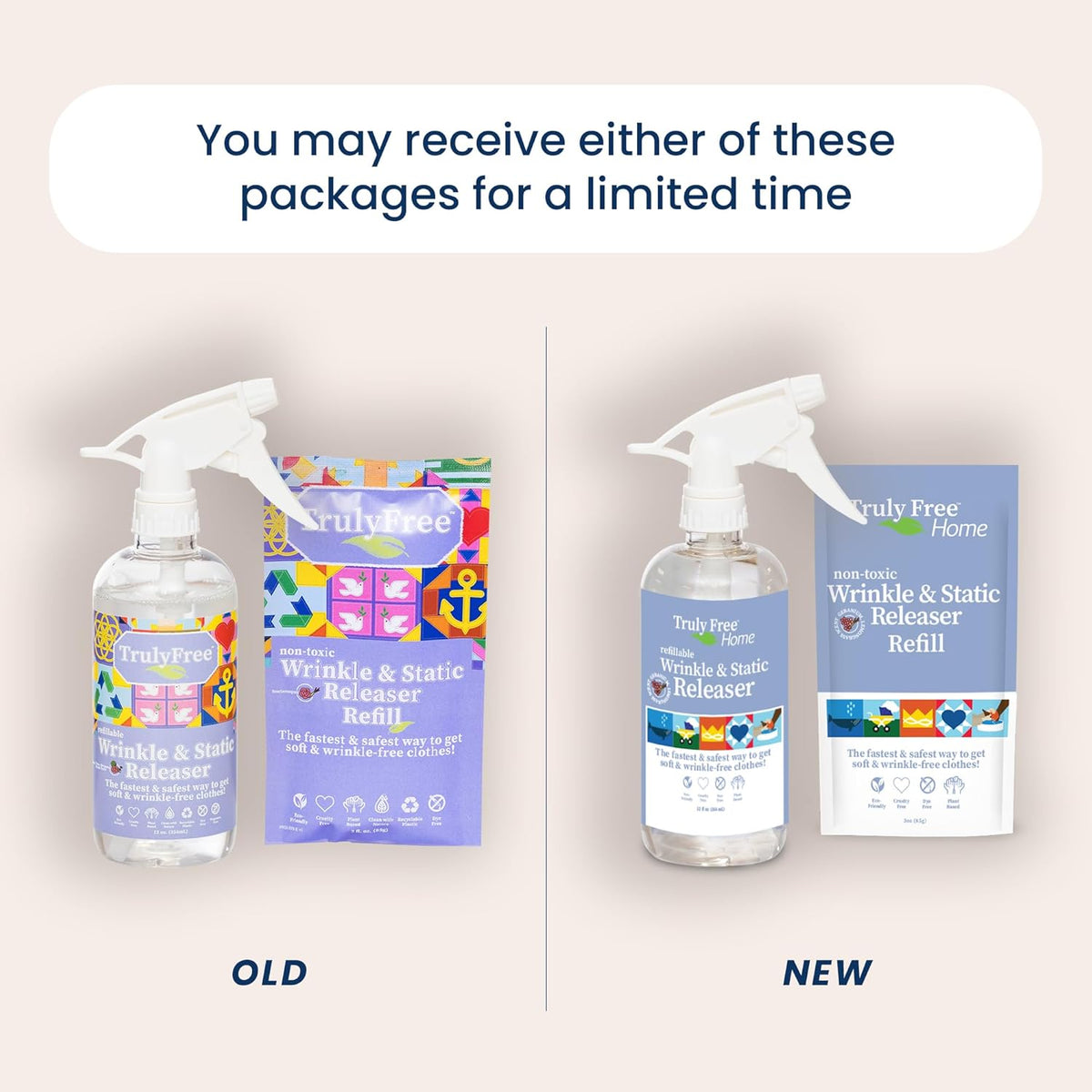 Truly Free Wrinkle & Static Releaser - Wrinkle Release for Clothes, Linen, & Sheet Fabrics - Static