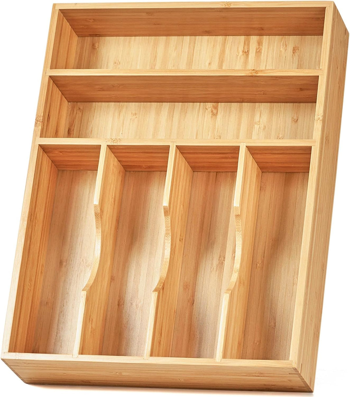 Umilife Kitchen Drawer Organizer, 12 Inch Silverware Utensil Tray Holder, Extra Deep, with Non-Slip
