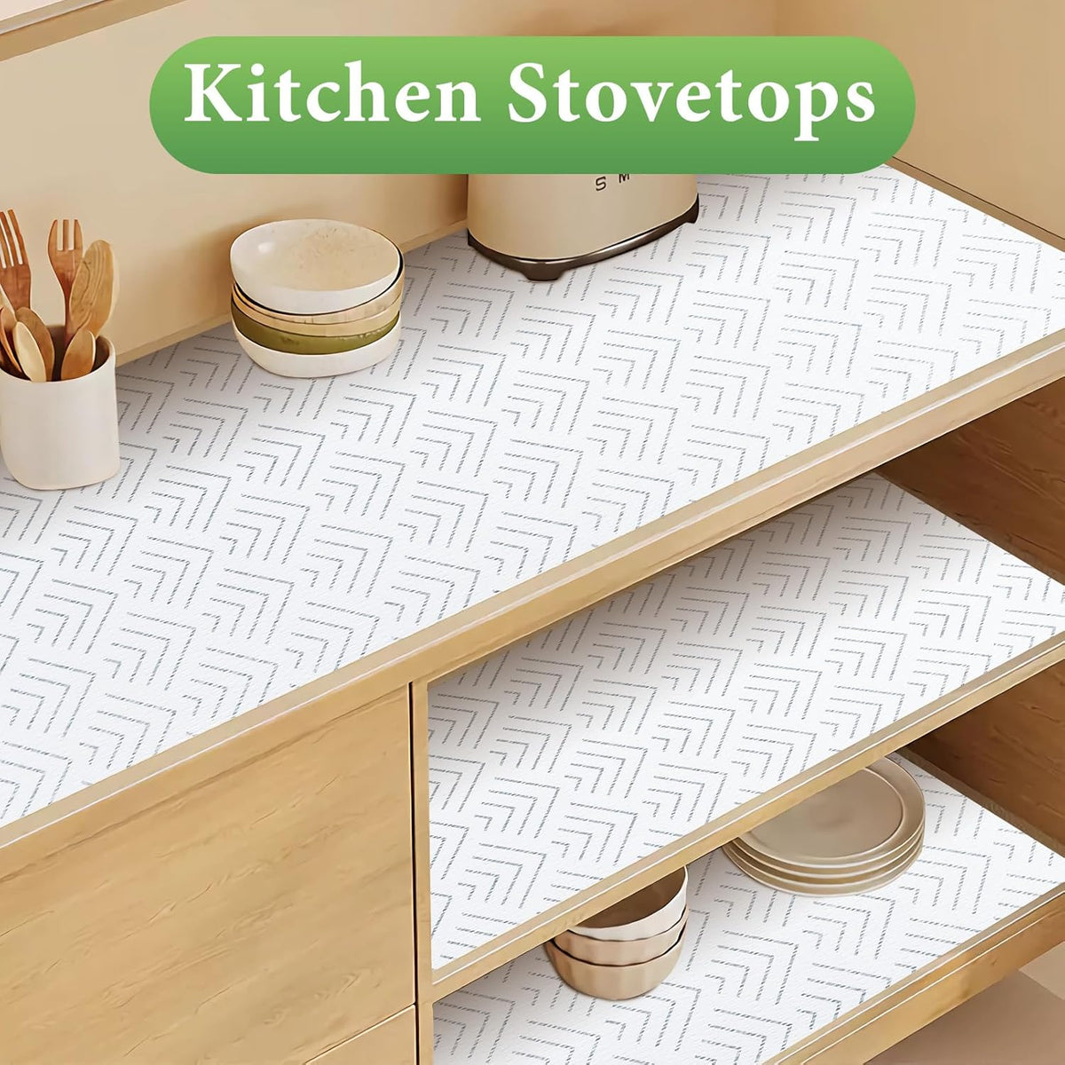 Shelf Liner for Kitchen Cabinets Non Adhesive Drawer Liner Non-Slip Thickened Shelf Liner Paper