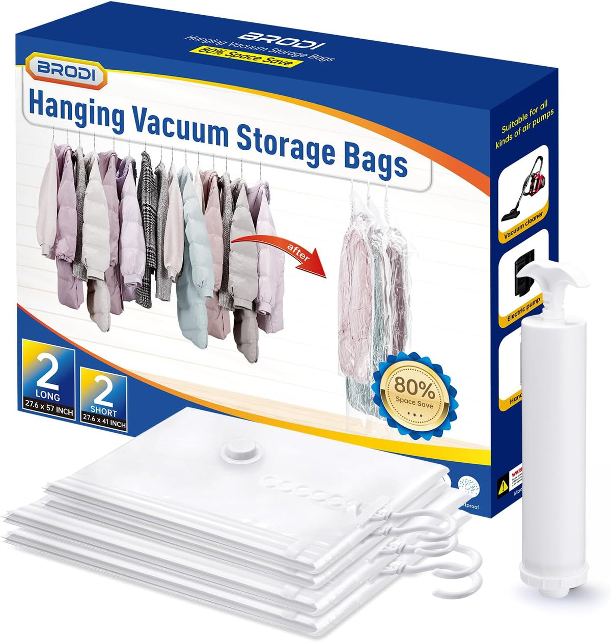 Hanging Vacuum Storage Bags For Clothes With Hand Pump,Coat Storage Bag Hanging,Vacuum Bags For