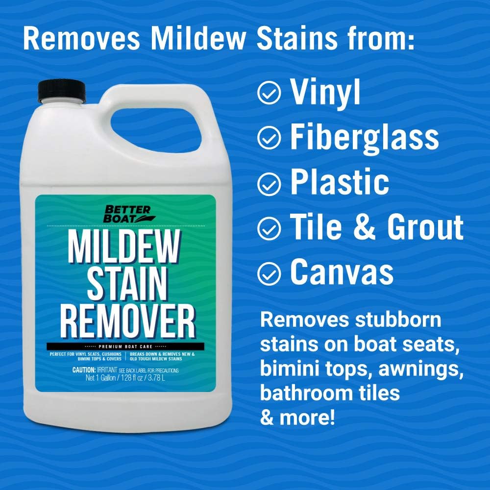 Stain Remover Cleaner, 1 Gallon, for Boat Seats, Fabric, Canvas, Carpet, and Vinyl, Removes Stains