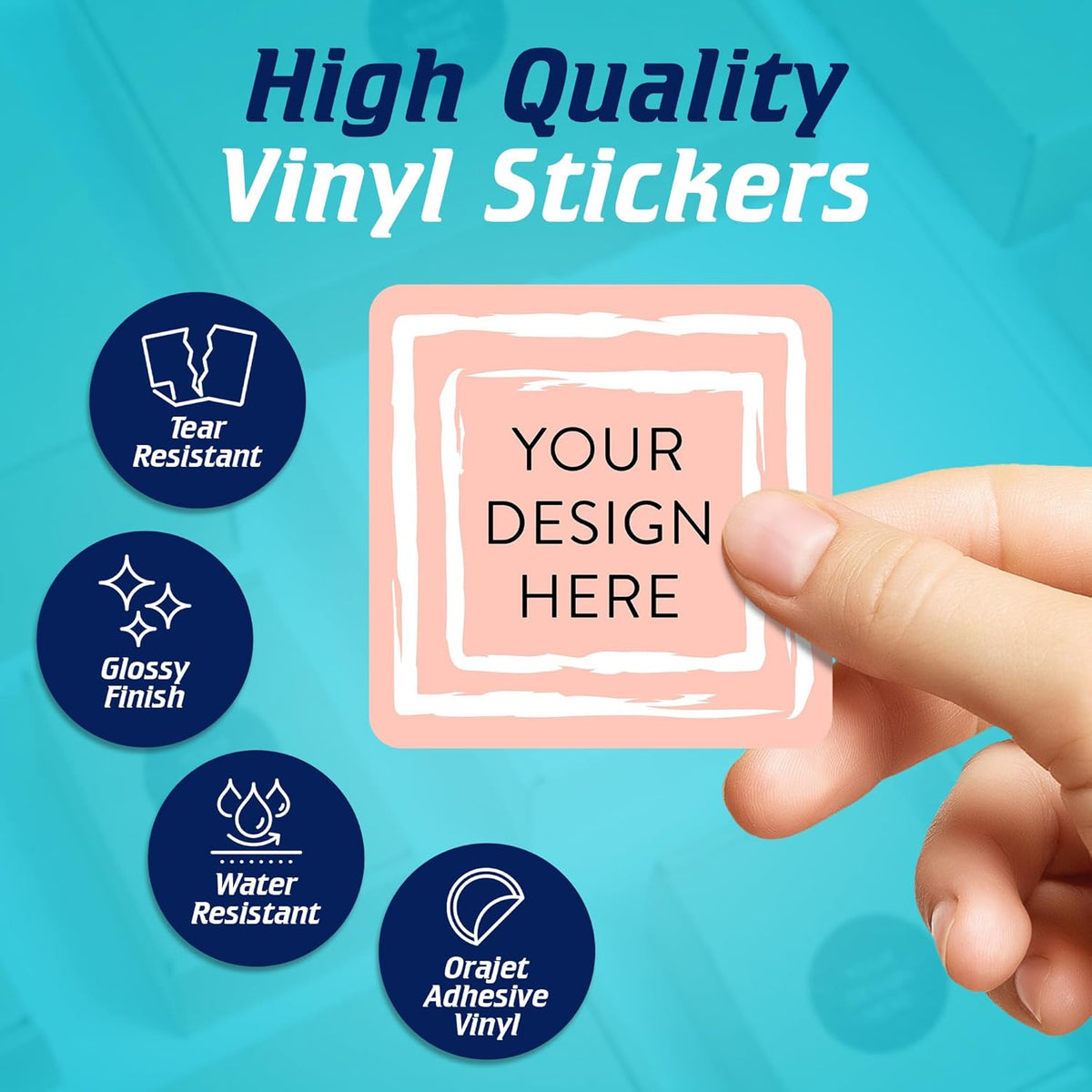 100 Custom Vinyl Stickers - Upload Your own Image, Text, Design, Logo - Personalized Logo Labels