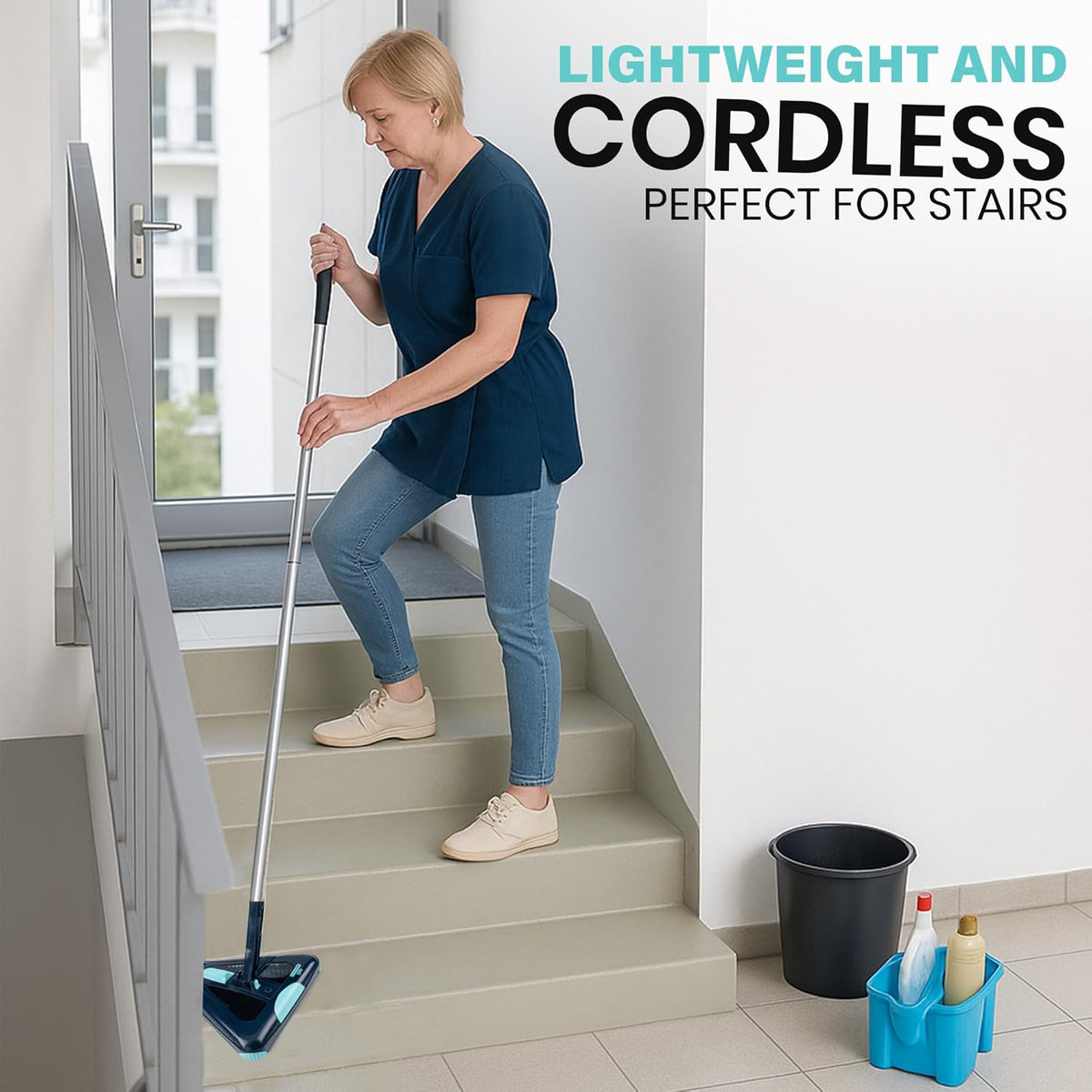 Zippi Sweeper Max Plus - 2025 Version Lightweight Sweeper, Triangular Design Allows for Sweeping in