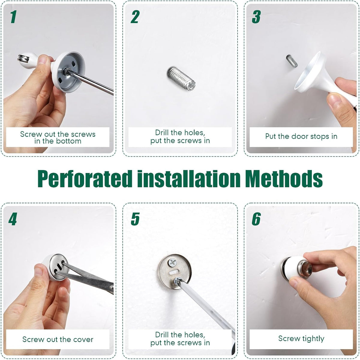 8 Pcs Magnetic Door Stoppers Stainless Steel Door Stops Magnetic Catch Holder with Screws for Wall