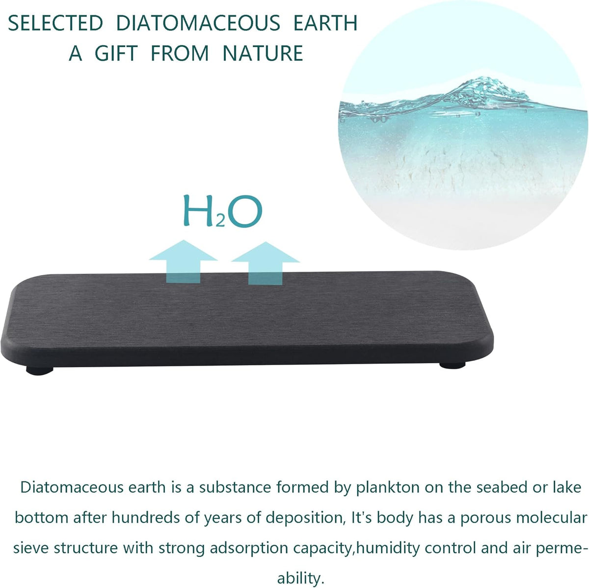 2 Pcs Water Absorbing Stone Trays, Kitchen/Bathroom Sink Soap Dish, Diatomite Tray Used for Hand