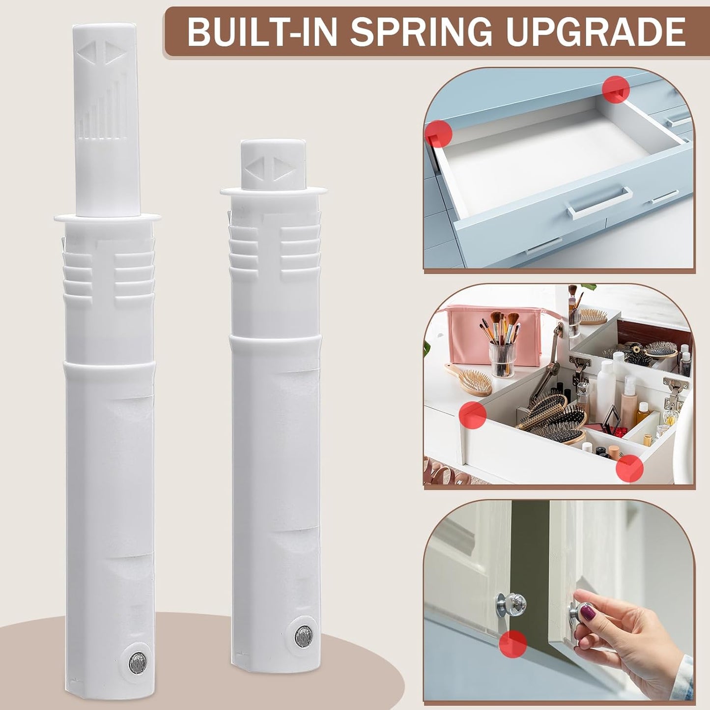Lounsweer 50 Pack Magnetic Push Latches for Cabinet Door 2.87 Inches Short Push to Open Cabinet
