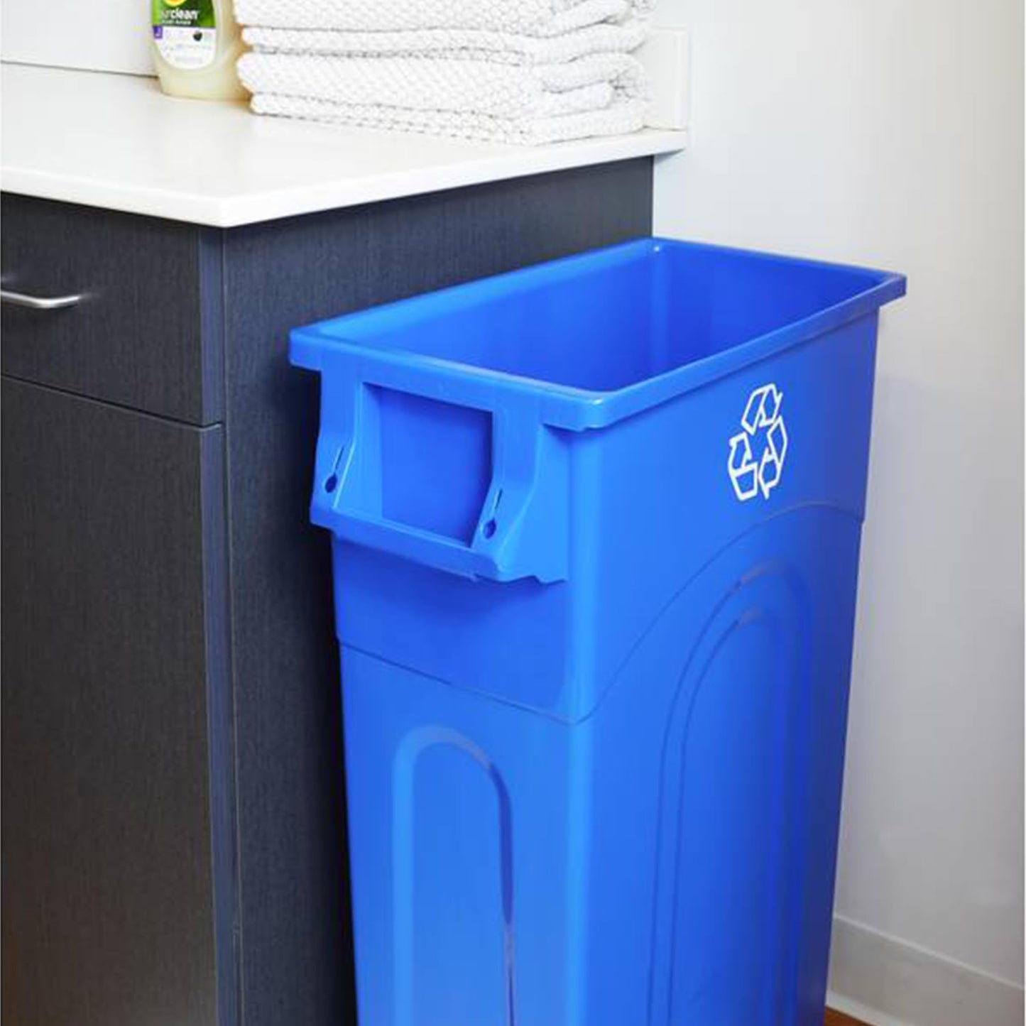 United Solutions Highboy Recycling Container, 23 Gallon, Space Saving Slim Profile and Easy Bag