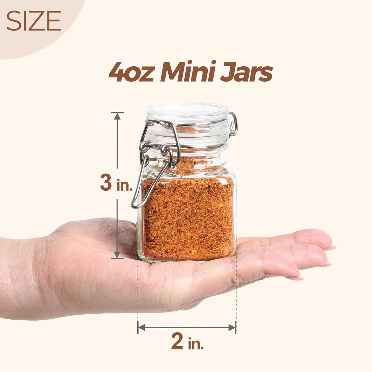 ComSaf 4 oz Glass Jars with Lid, Set of 6 Mini Airtight Glass Jars, Spice Jars, Small Mason Jar